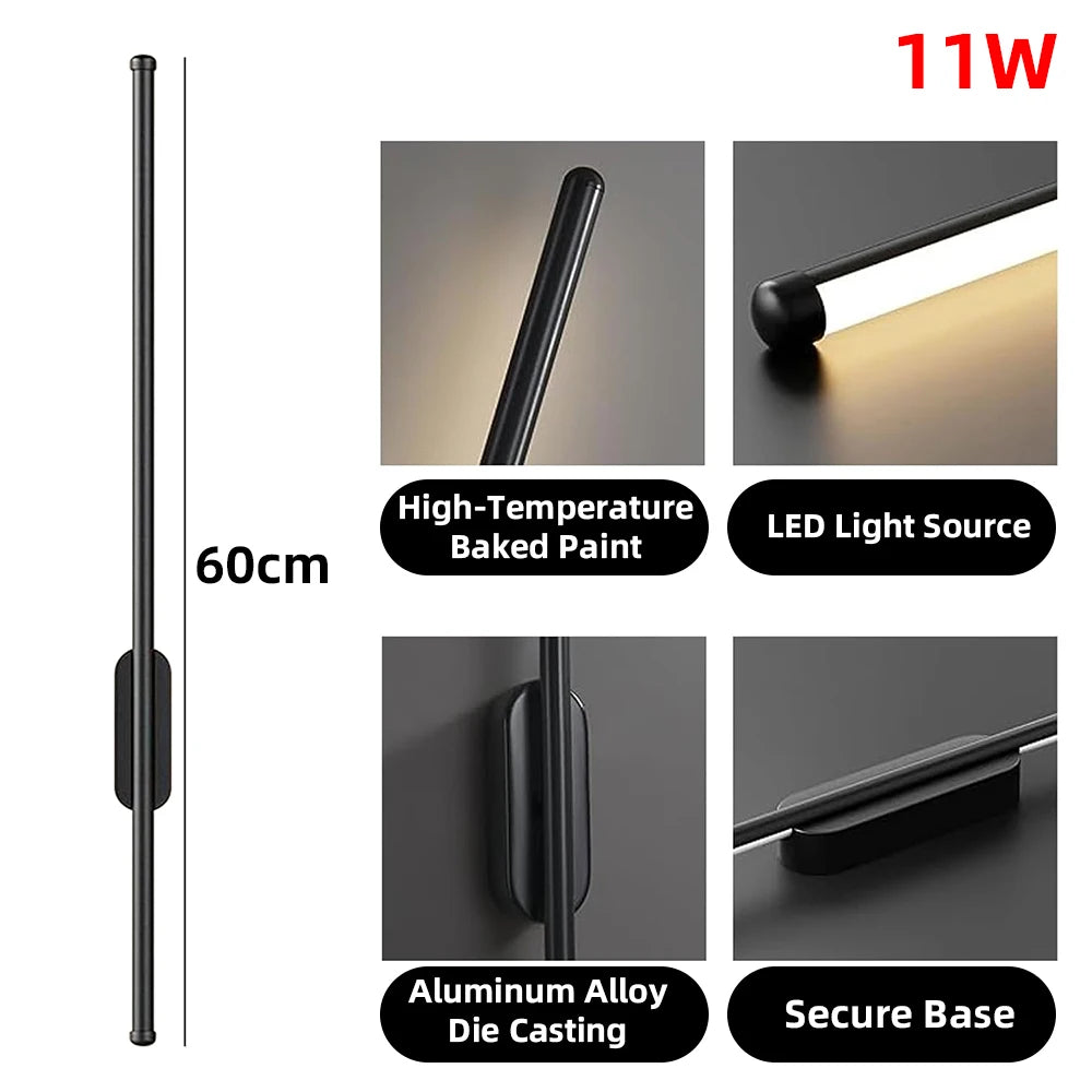 Modern Creative Strip Led Wall Lamp 3 colors Minimalist Bedroom Bedside Wall Sconce  Living Room TV Sofa Background Wall Lamp