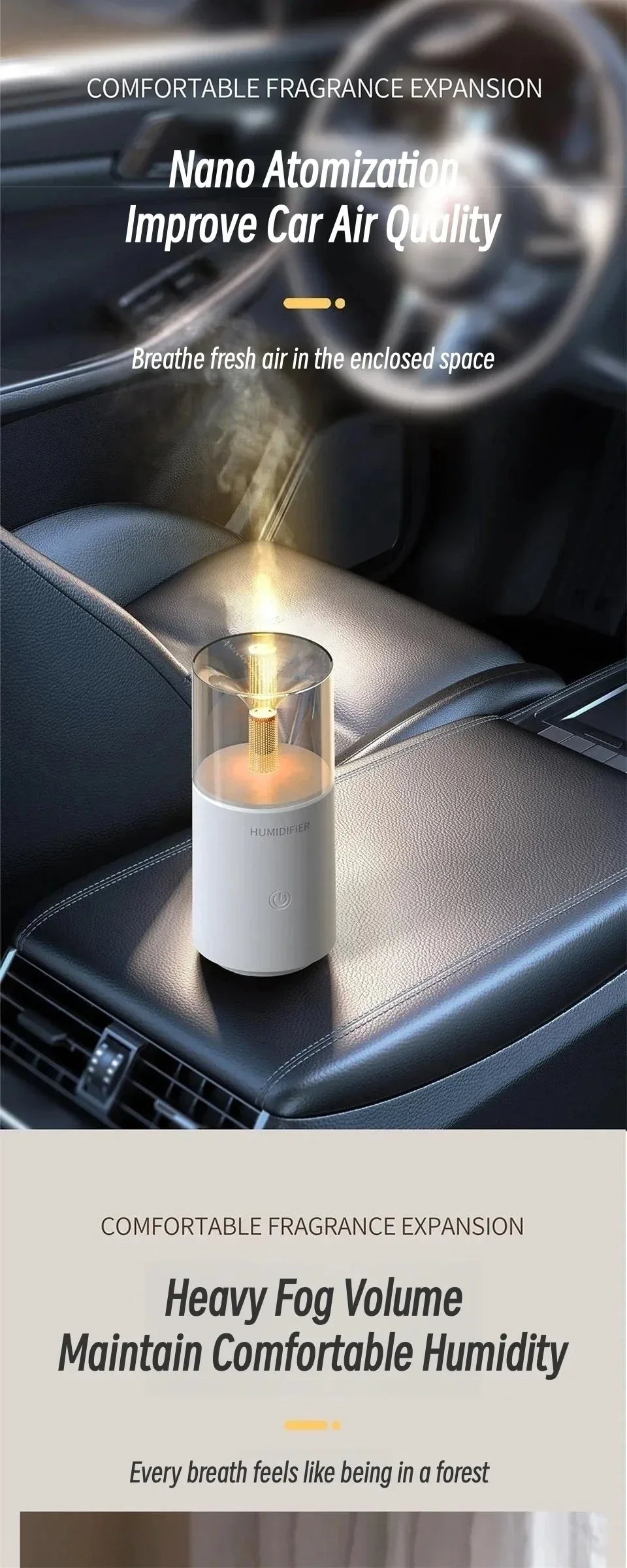 Mini Atmosphere Aromatherapy Diffuser USB powered ultrasonic spray for household cars Electric essential oil diffuser