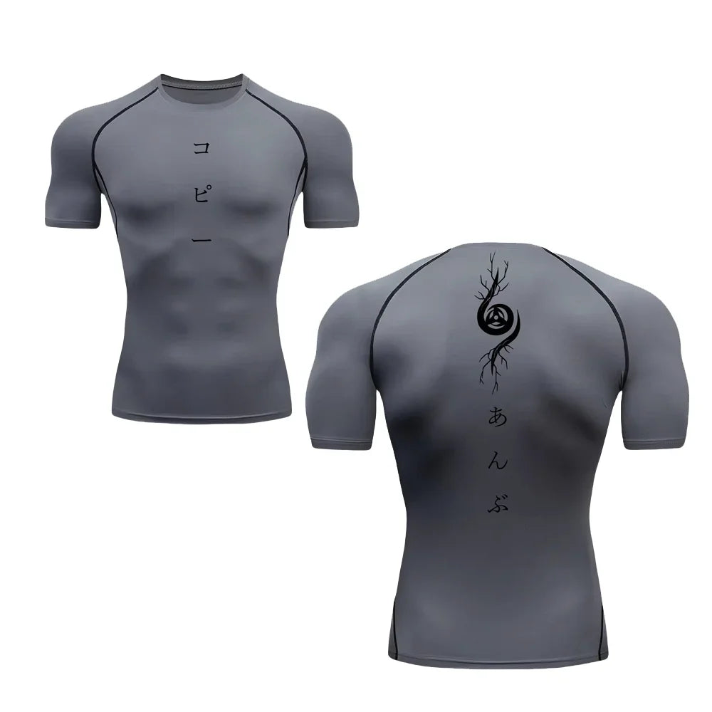 Compression Shirts for Men Gym Workout Running Tshirt Summer Athletic Quick Dry Tees Tops Short Sleeve Rash Guard