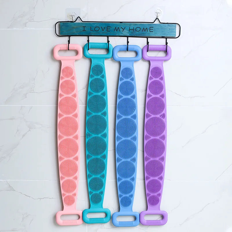 Silicone Body Scrubber Back Massage Exfoliating Sponge Bathroom Bath Brush Scrub Shower Brush Body Wash Scrub Removal Bath Spong