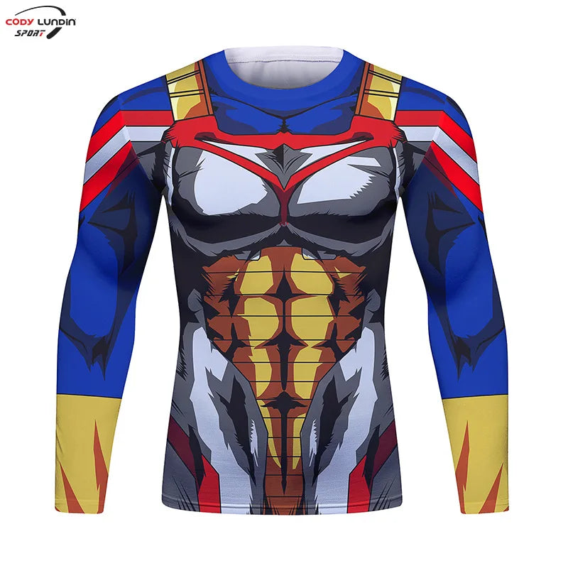 Gym Compression Shirt Men Anime GOKU Cosplay Costume T-Shirt Quick Dry  Long Sleeve Fitness Bodybuilding Workout Sport Shirts