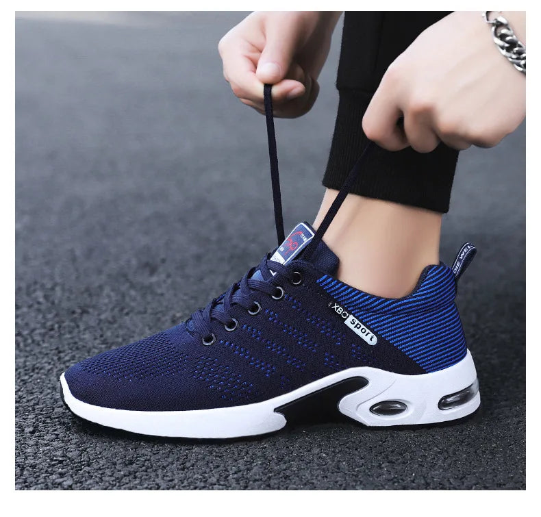 Men's Trendy Breathable Lace-Up Running Shoes Korean Light Casual Sports Sneakers