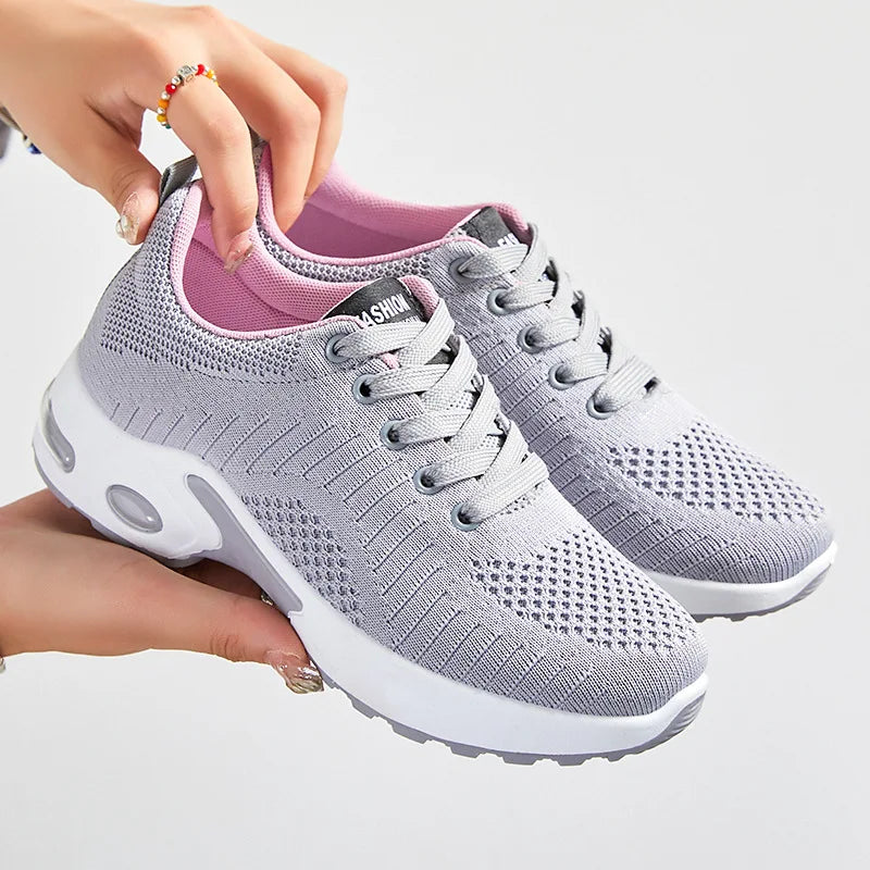 Spring 2025 Women's Large Size Running Shoes Casual Air Cushion Sports Sneakers Comfortable Breathable Fitness Footwear