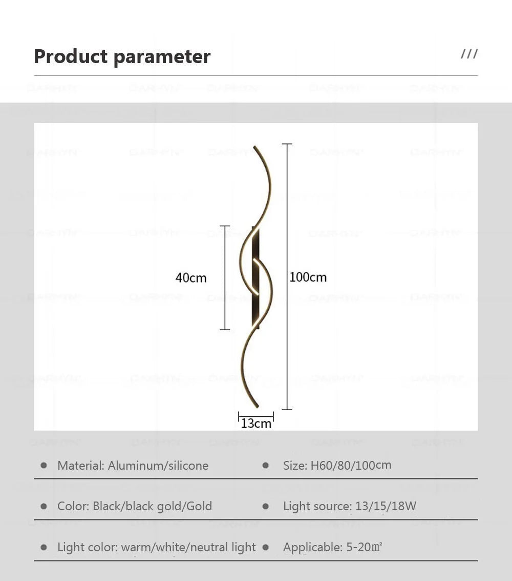 Modern LED Wall Lamp Minimalist Led Light Bedroom Bedside Long Strip Wall Sconces Living Room Sofa Home Indoor Lighting Fixture