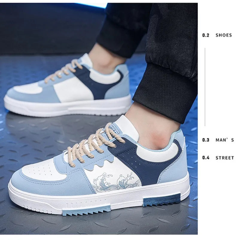 Men's Thick Soles Casual Shoes Four Seasons Soft Sole Low Tops Outdoor Walking Shoes Fashion Sports Board Shoes Vulcanized Shoes