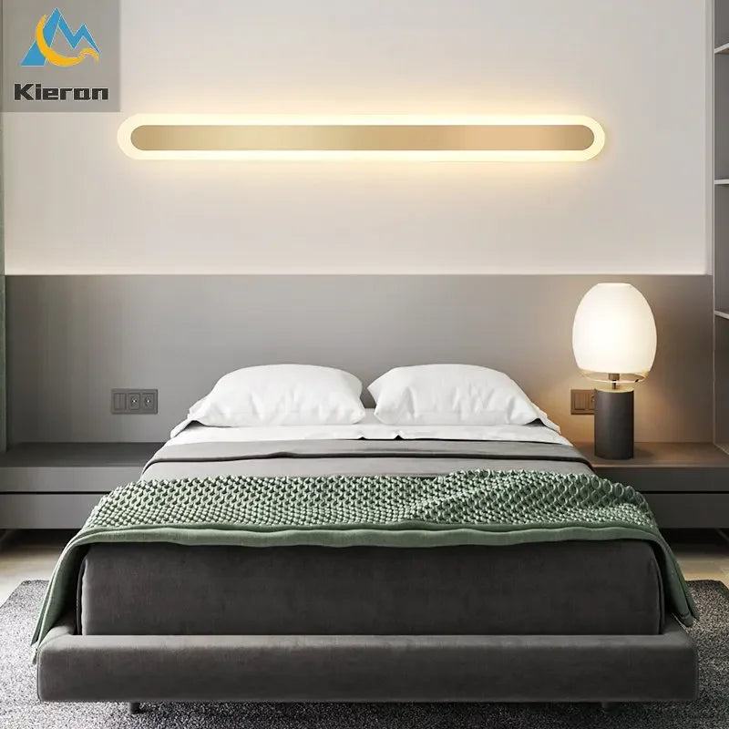 Modern Minimalist Long Strip LED Wall Lamps Bedroom Bedside Wall Lights Stairway  Living Room Background Room Decor Wall Lights