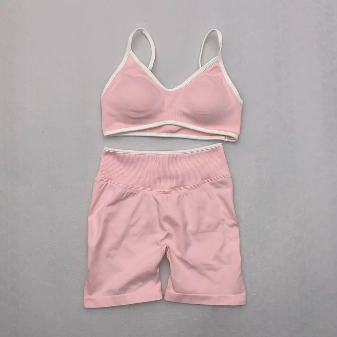 2 Pcs Seamless Yoga Set Women Yoga Tight Pants Set Sling Sports Bra Gym Clothing Workout Shorts Set