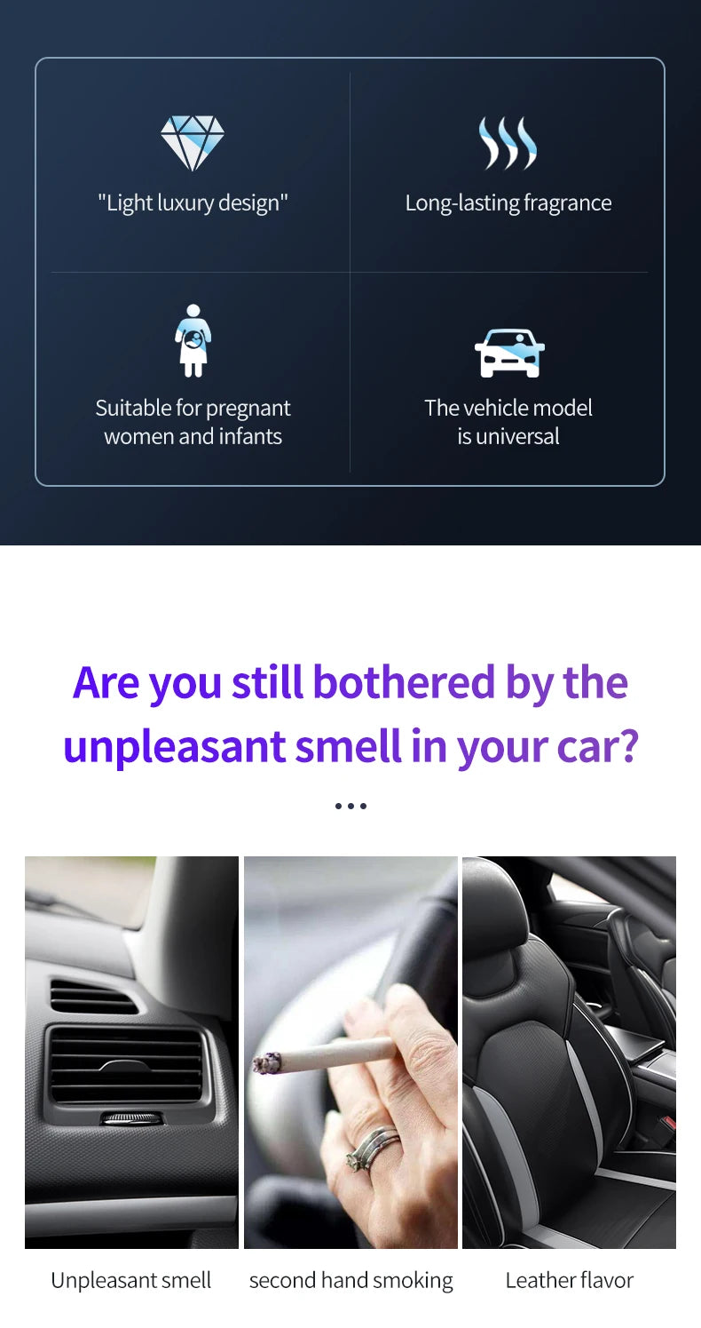 Smart Car Air Aromatherapy Diffuser Fragrance Car Air Fresheners With Three Adjustable Humidifier Essential Oil Diffuser