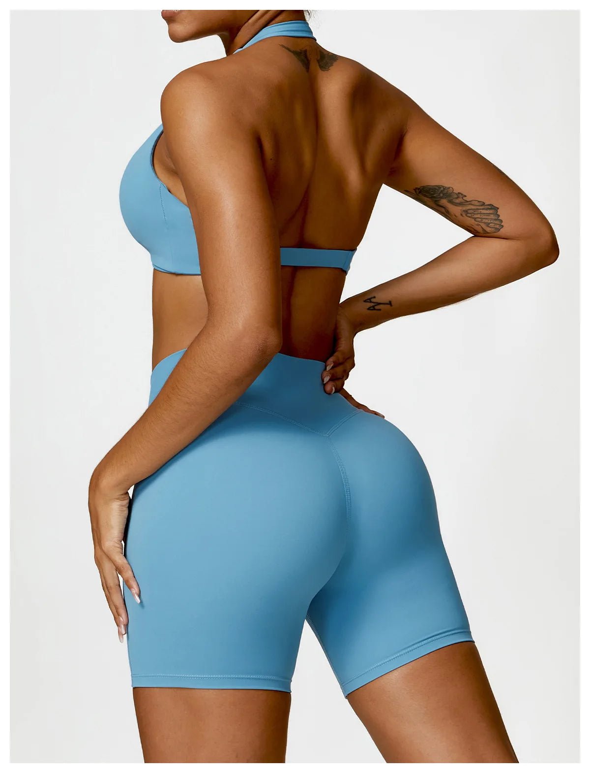 Women Seamless Yoga Set 2PCS Gym Clothes for Female Workout Halter Bra High Waist Leggings Sexy Fitness Sportswear Sports Suits