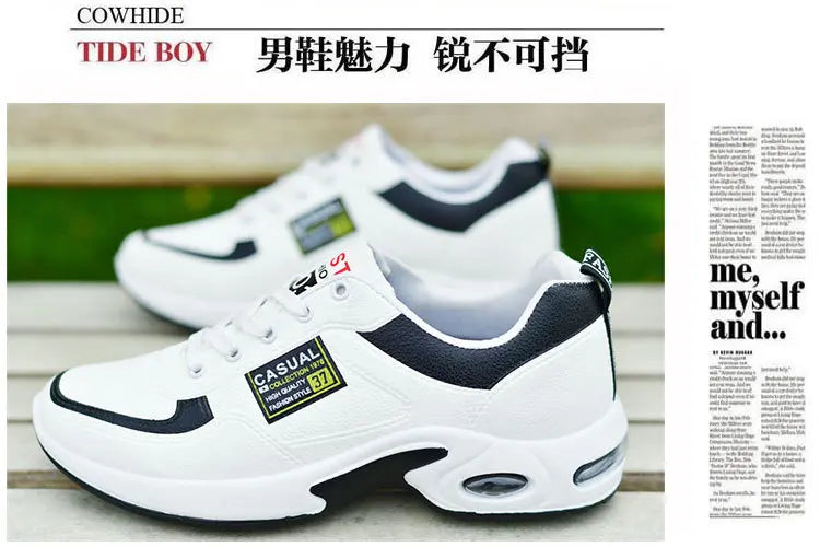 2025 new spring trend sports men's shoes Lace-up thick sole casual breathable fashion shoes Large size Wear skid resistance