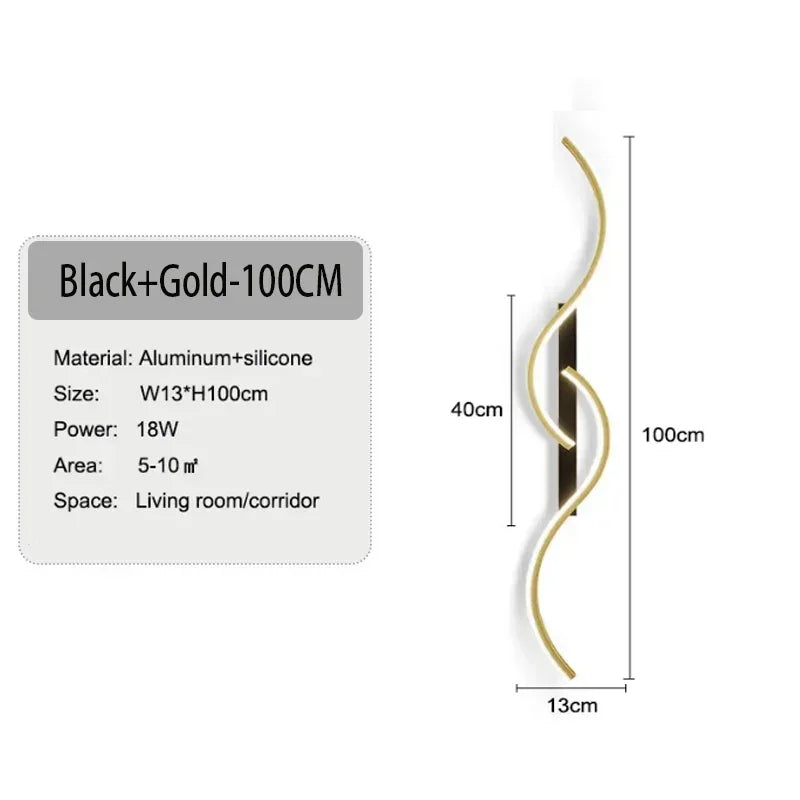 Modern Minimalist Long Strip Wall Lamp Minimalist Bedroom Living Room Grid Lamp Sofa TV Background Decorative Lamp