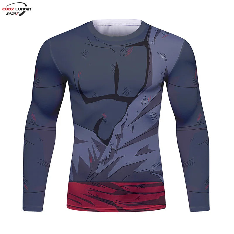 Gym Compression Shirt Men Anime GOKU Cosplay Costume T-Shirt Quick Dry  Long Sleeve Fitness Bodybuilding Workout Sport Shirts