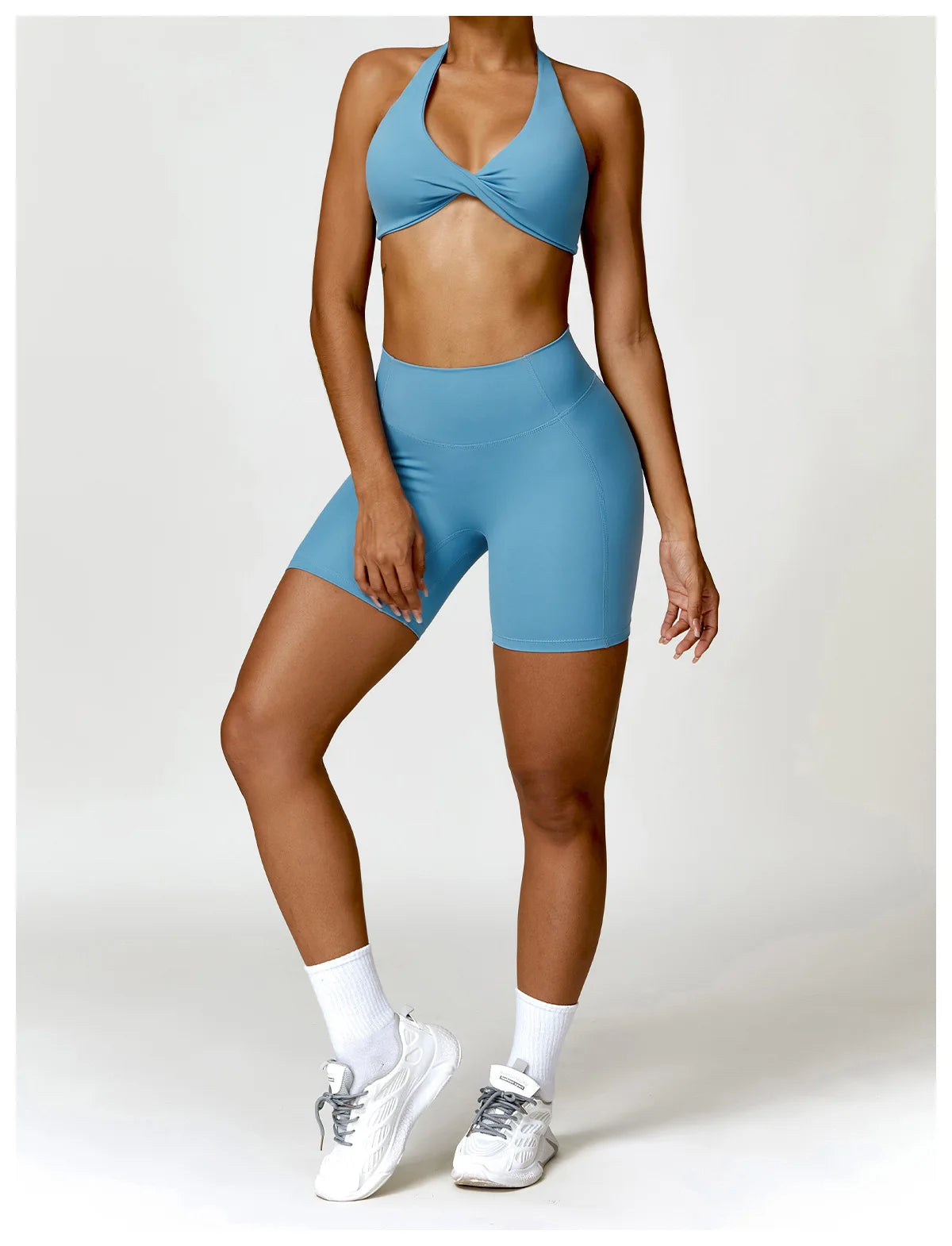 Women Seamless Yoga Set 2PCS Gym Clothes for Female Workout Halter Bra High Waist Leggings Sexy Fitness Sportswear Sports Suits