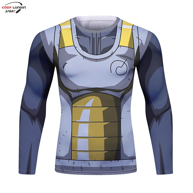 Gym Compression Shirt Men Anime GOKU Cosplay Costume T-Shirt Quick Dry  Long Sleeve Fitness Bodybuilding Workout Sport Shirts