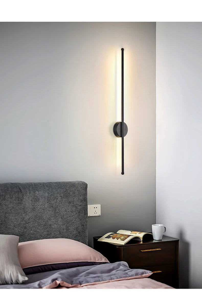 Modern LED Wall Lamp Minimalist Led 40/55cm Light Bedroom Bedside Long Strip Wall Sconces Living Room Home Indoor Lighting