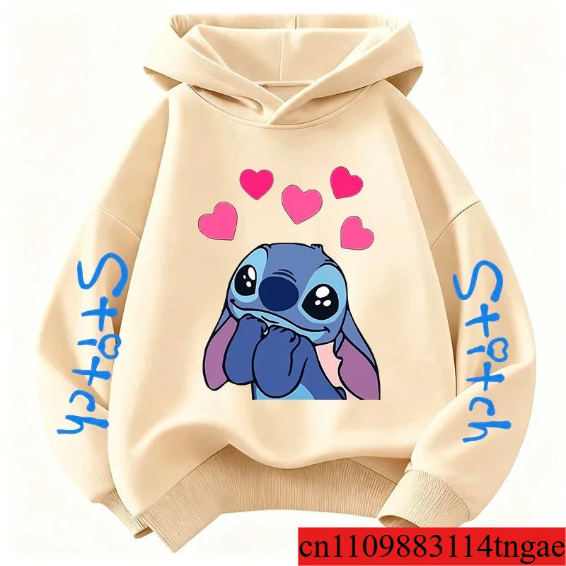 Unisex Kids Cool Cartoon Stitch Hoodie Children Kids Cute Manga Sweatshirt Y2k Graphic Hoody Girl Boy Top Hoodies