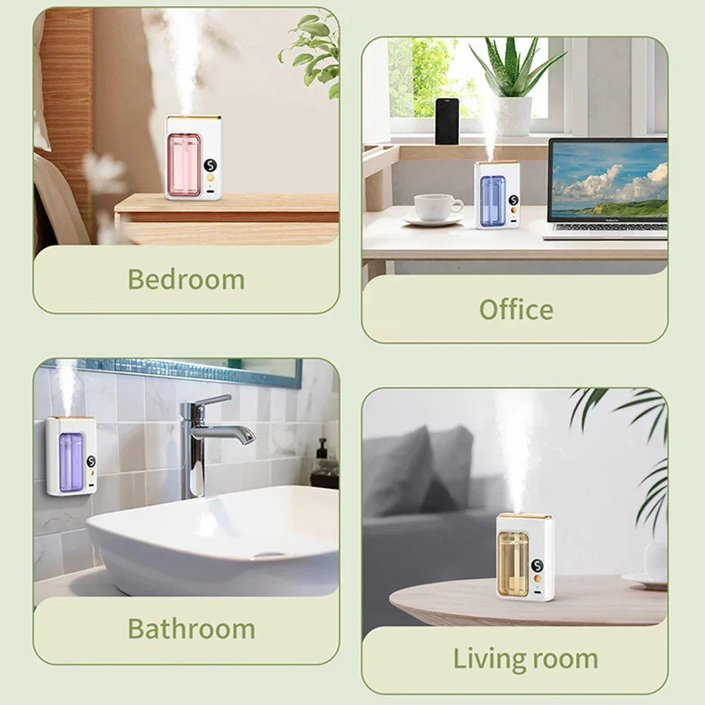 Diffuser Aromatherapy Machine with Display,Wireless Wall Hanging Portable Automatic Fragrance Spray Bathroom DeodorizationPurify
