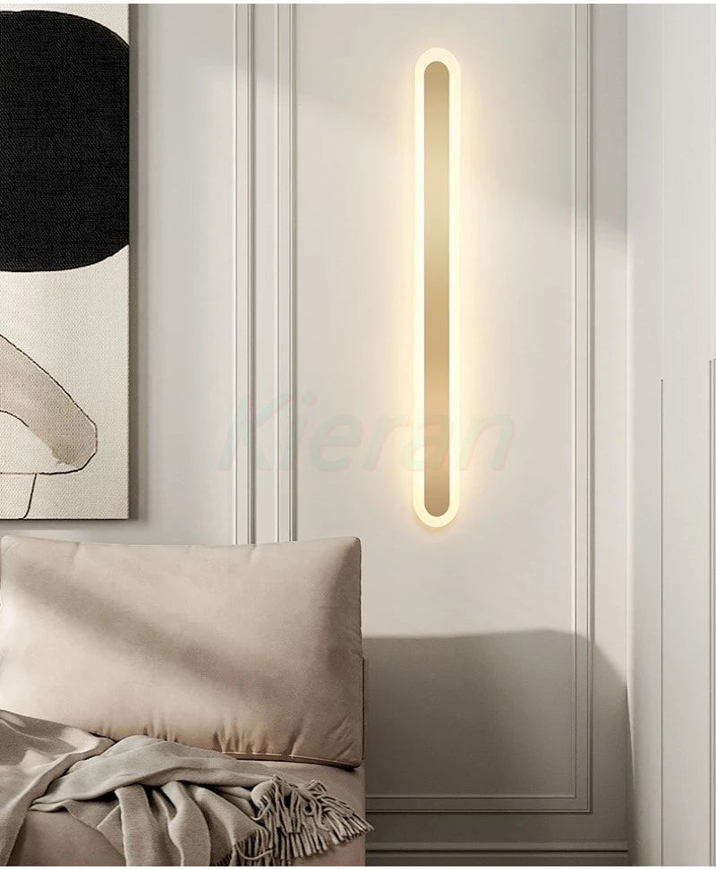 Modern Minimalist Long Strip LED Wall Lamps Bedroom Bedside Wall Lights Stairway  Living Room Background Room Decor Wall Lights