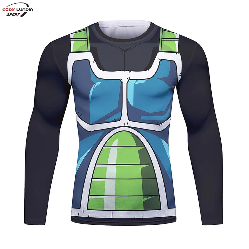 Gym Compression Shirt Men Anime GOKU Cosplay Costume T-Shirt Quick Dry  Long Sleeve Fitness Bodybuilding Workout Sport Shirts