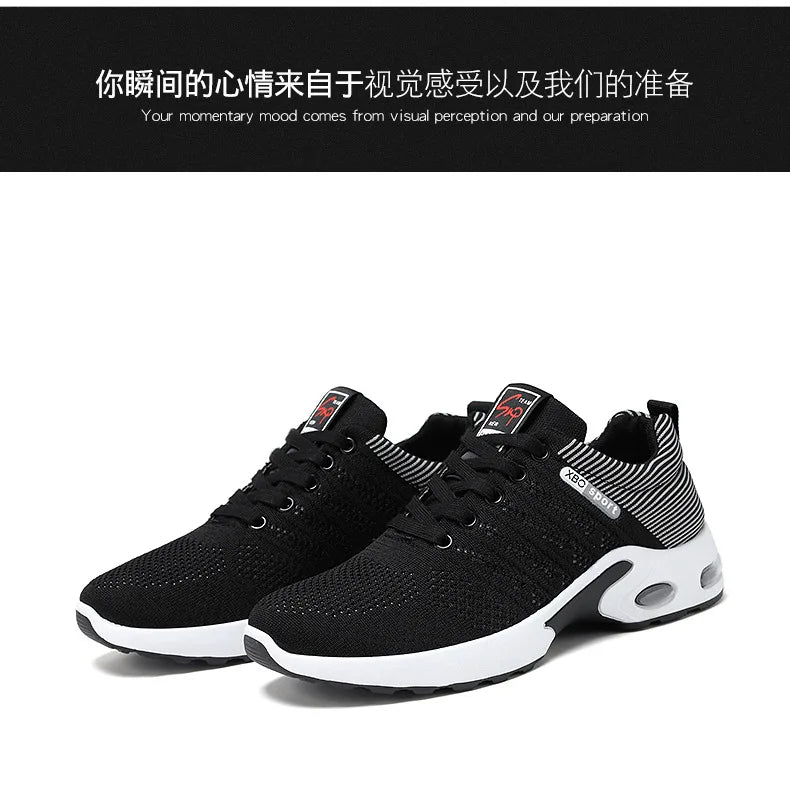 Men's Trendy Breathable Lace-Up Running Shoes Korean Light Casual Sports Sneakers