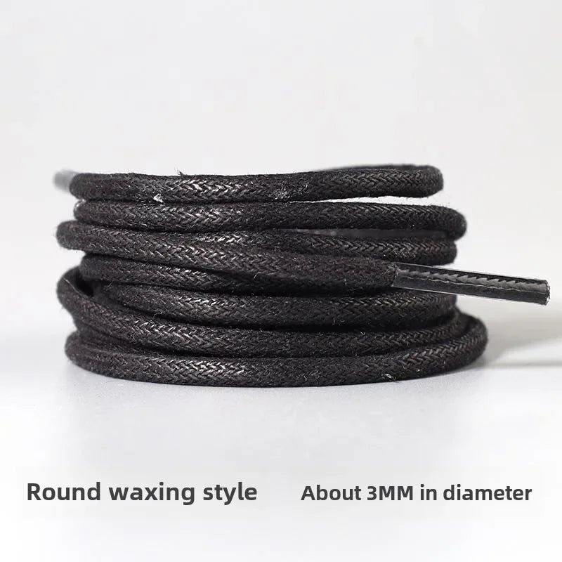Black Shoelace Men's and Women's Flat round Leather Shoes  Boots Sports Basketball Board Shoes Shoelace Extra Long 60-180cm