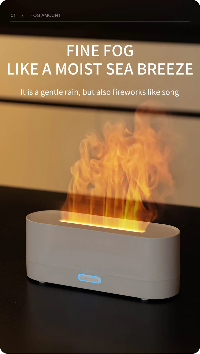 160ml Flame Diffuser Humidifier 7 Colors Light Changing Essential Oil Diffusers Aromatherapy Diffusers for Home Office Bedroom