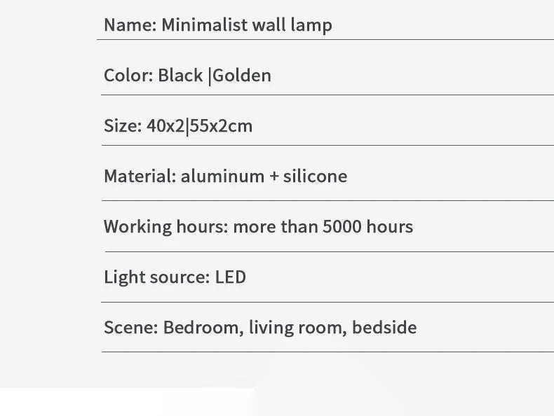 Modern LED Wall Lamp Minimalist Led 40/55cm Light Bedroom Bedside Long Strip Wall Sconces Living Room Home Indoor Lighting