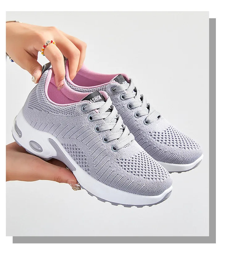 Spring 2025 Women's Large Size Running Shoes Casual Air Cushion Sports Sneakers Comfortable Breathable Fitness Footwear