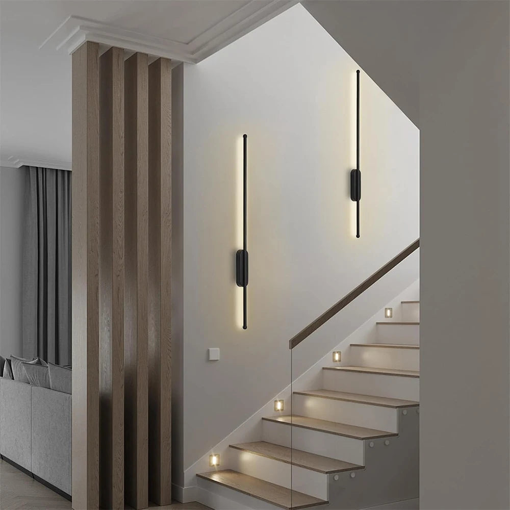 Modern Creative Strip Led Wall Lamp 3 colors Minimalist Bedroom Bedside Wall Sconce  Living Room TV Sofa Background Wall Lamp