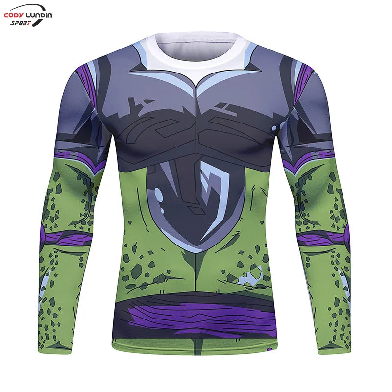 Gym Compression Shirt Men Anime GOKU Cosplay Costume T-Shirt Quick Dry  Long Sleeve Fitness Bodybuilding Workout Sport Shirts