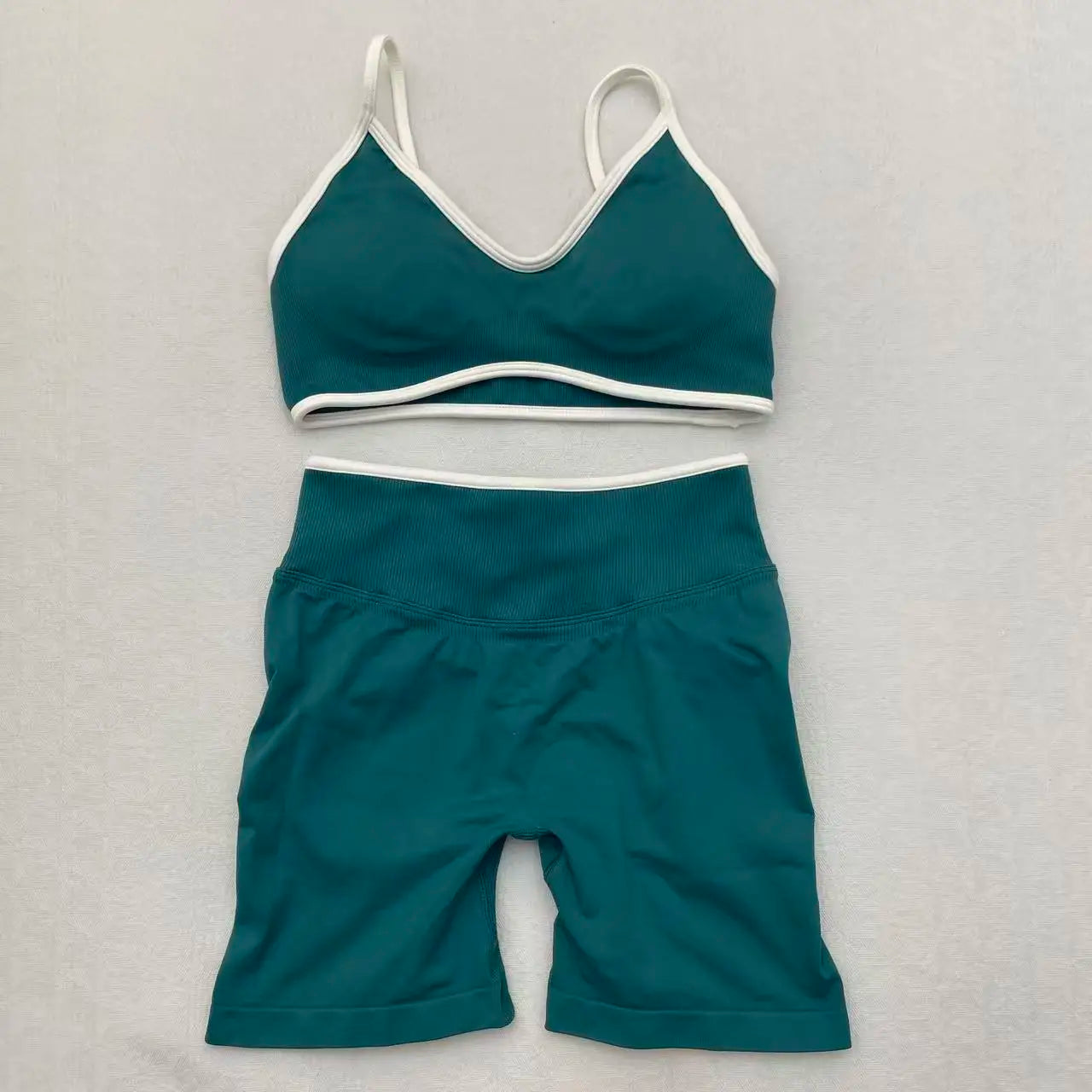 2 Pcs Seamless Yoga Set Women Yoga Tight Pants Set Sling Sports Bra Gym Clothing Workout Shorts Set