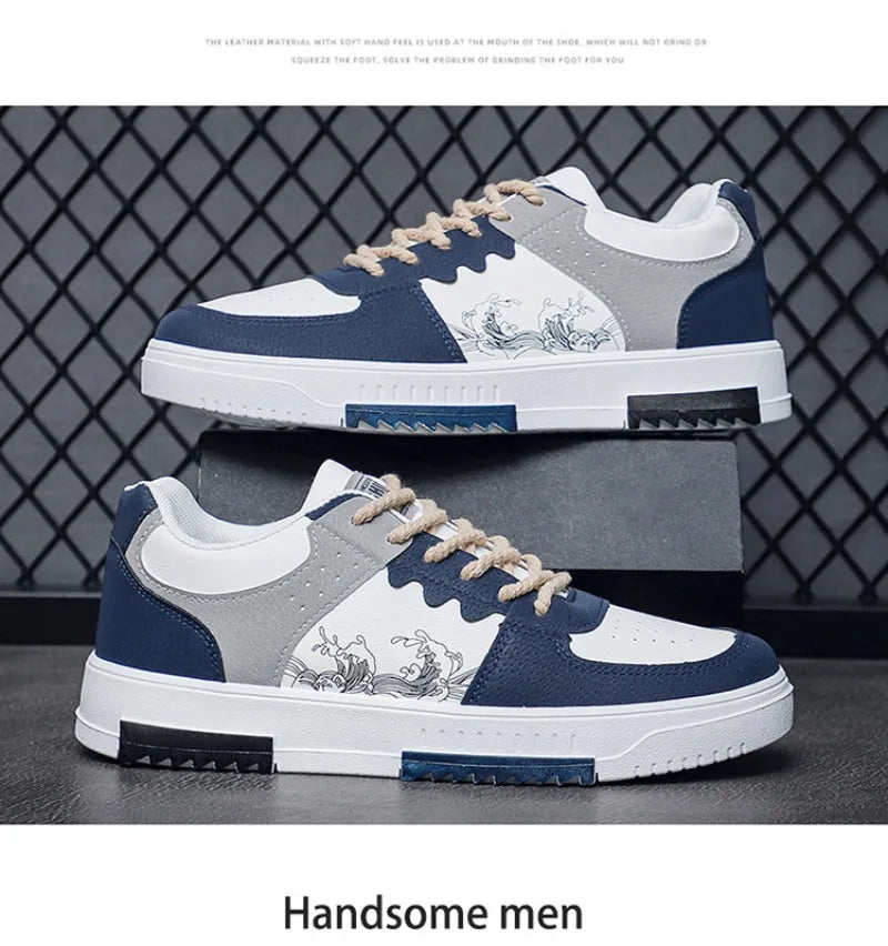 Men's Thick Soles Casual Shoes Four Seasons Soft Sole Low Tops Outdoor Walking Shoes Fashion Sports Board Shoes Vulcanized Shoes