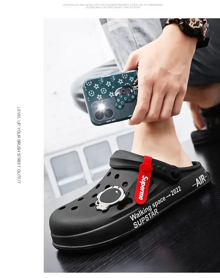 Men Women Sandals Breathable Home Slippers Outdoor Fashion Garden Clogs Couple Water Shoes Sandals For Men Black White