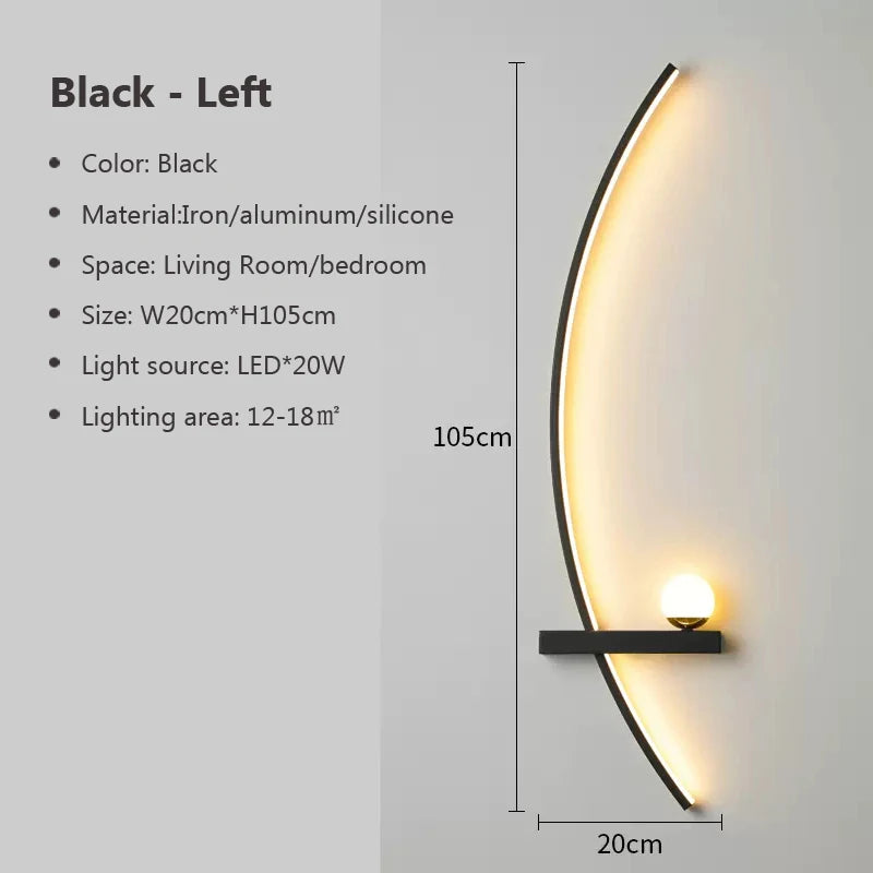 Minimalist LED Wall Lamp Modern Stripes Wall Sconce For Bedroom Bedside Living Room Study Stairs Home Decor Indoor Fixture