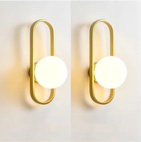 Modern Minimalist LED Wall LampS Bedroom Bedside LED E27 Wall Sconce Lamp Staircase Living Room Background Wall Glass Wall Light