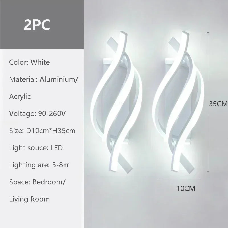 Modern LED Wall Lamp Luxury Home Decor Line Wall Sconce Bedroom Bedside Corridor Living Room Backgroud Black White Gold Lights