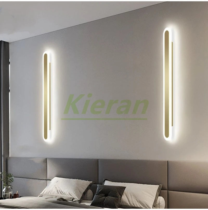 Modern Minimalist Long Strip LED Wall Lamps Bedroom Bedside Wall Lights Stairway  Living Room Background Room Decor Wall Lights