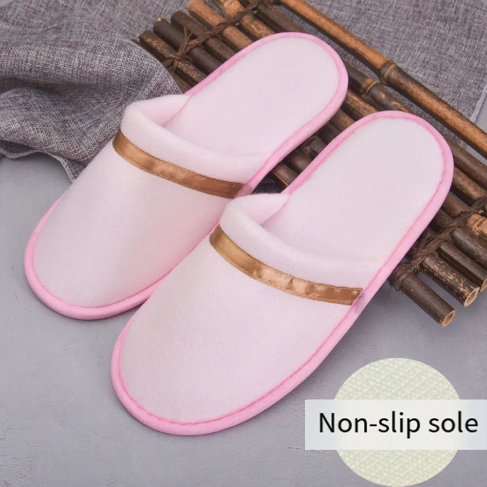 Disposable Coral Fleece Slippers Men Business Travel Passenger Shoes Home Guest Slipper Hotel Beauty Washable Shoes Slippers