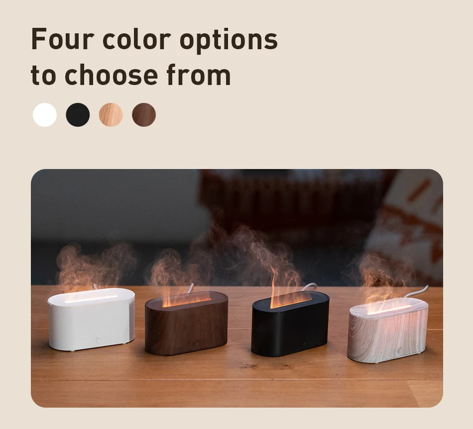160ml Flame Diffuser Humidifier 7 Colors Light Changing Essential Oil Diffusers Aromatherapy Diffusers for Home Office Bedroom