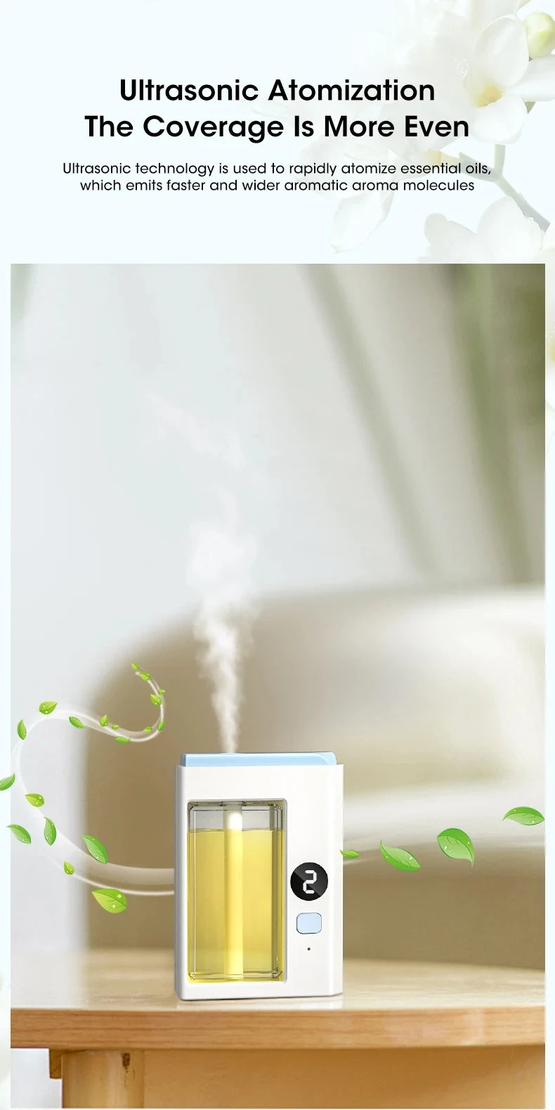 4-Modes Scent Diffusers for Home Oil Diffuser Bedroom Vaporizer Natural Fragrance Humidifier USB Aromatherapy Desktop