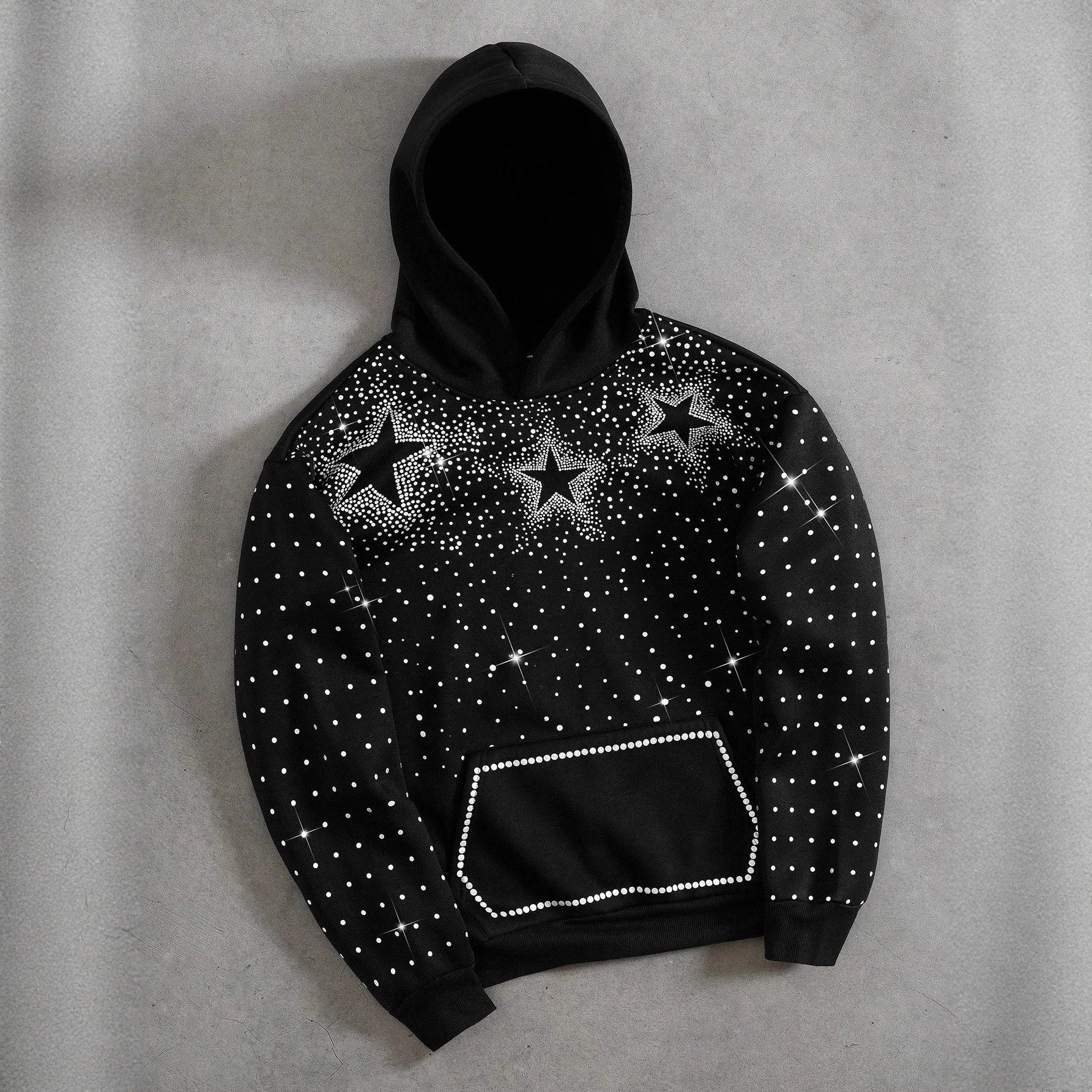 Unisex 2026 Winter Oversized Hoodie Star Embroidery Print Warm Cozy Casual Pullover For Men And Women Fashion