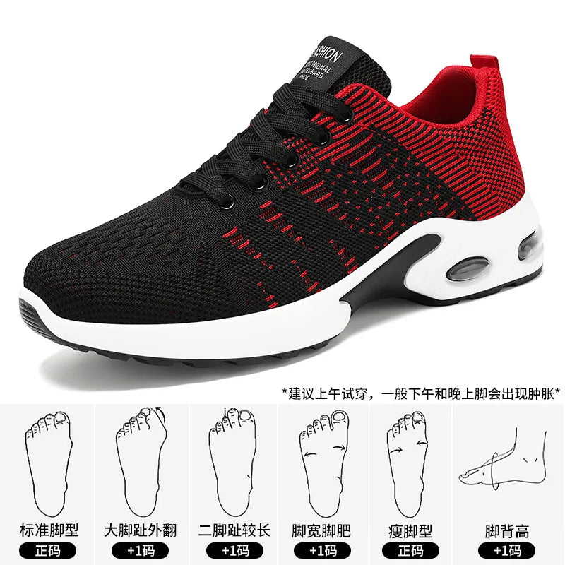 Men's Trendy Breathable Lace-Up Running Shoes Korean Light Casual Sports Sneakers