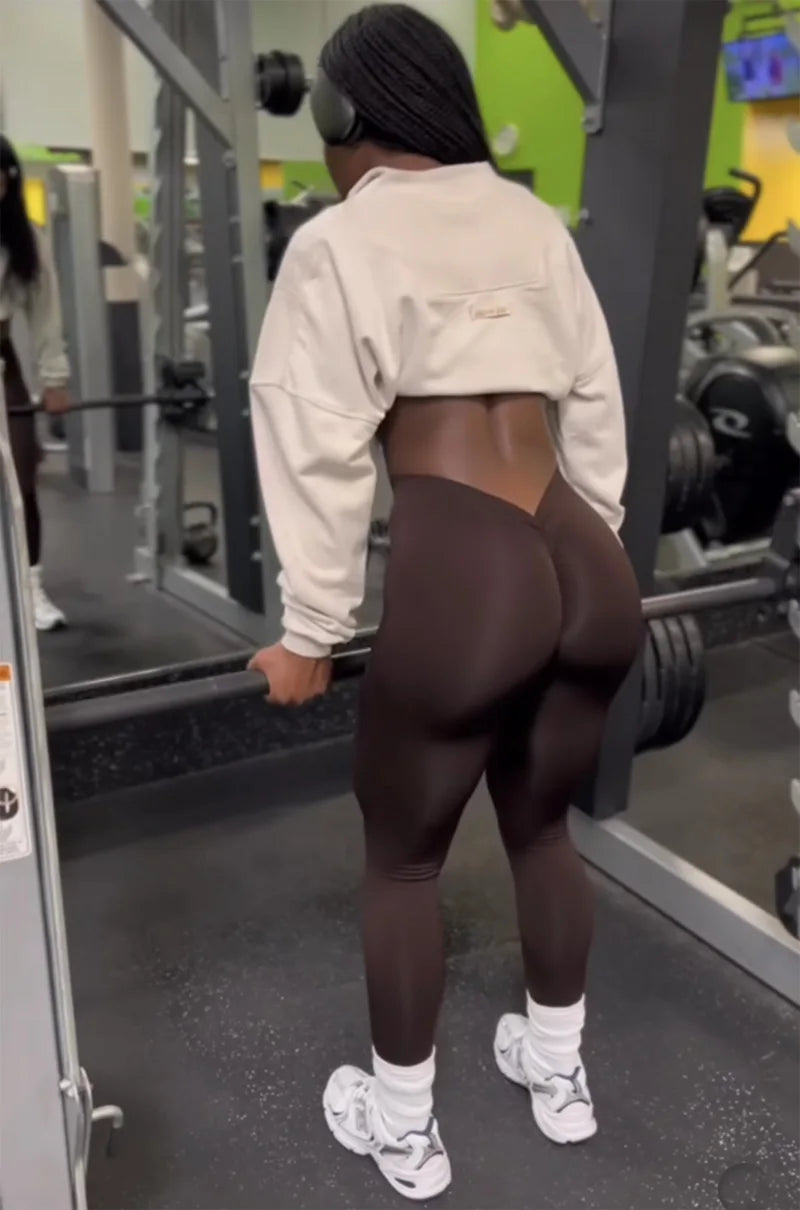 Yoga Leggings Back V Butt Sexy Leggings Women Yoga Pants Fitness Workout Gym Running Legging High Waist Active Wear Tights Pants