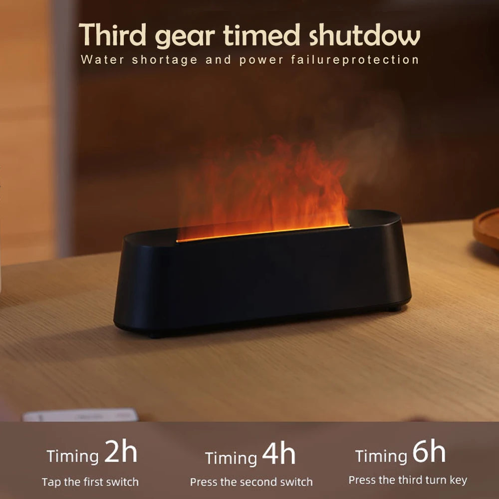 Essential Oil Aroma Diffuser Multicolor Flame Humidifier Timing Protect Colorful Ambient Light Home Air Humidifier Aroma Machine