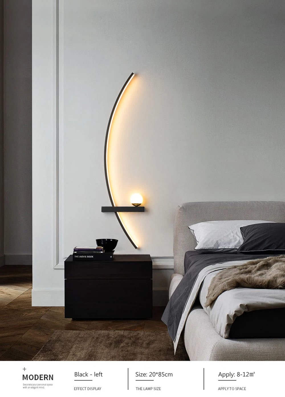 Minimalist LED Wall Lamp Modern Stripes Wall Sconce For Bedroom Bedside Living Room Study Stairs Home Decor Indoor Fixture