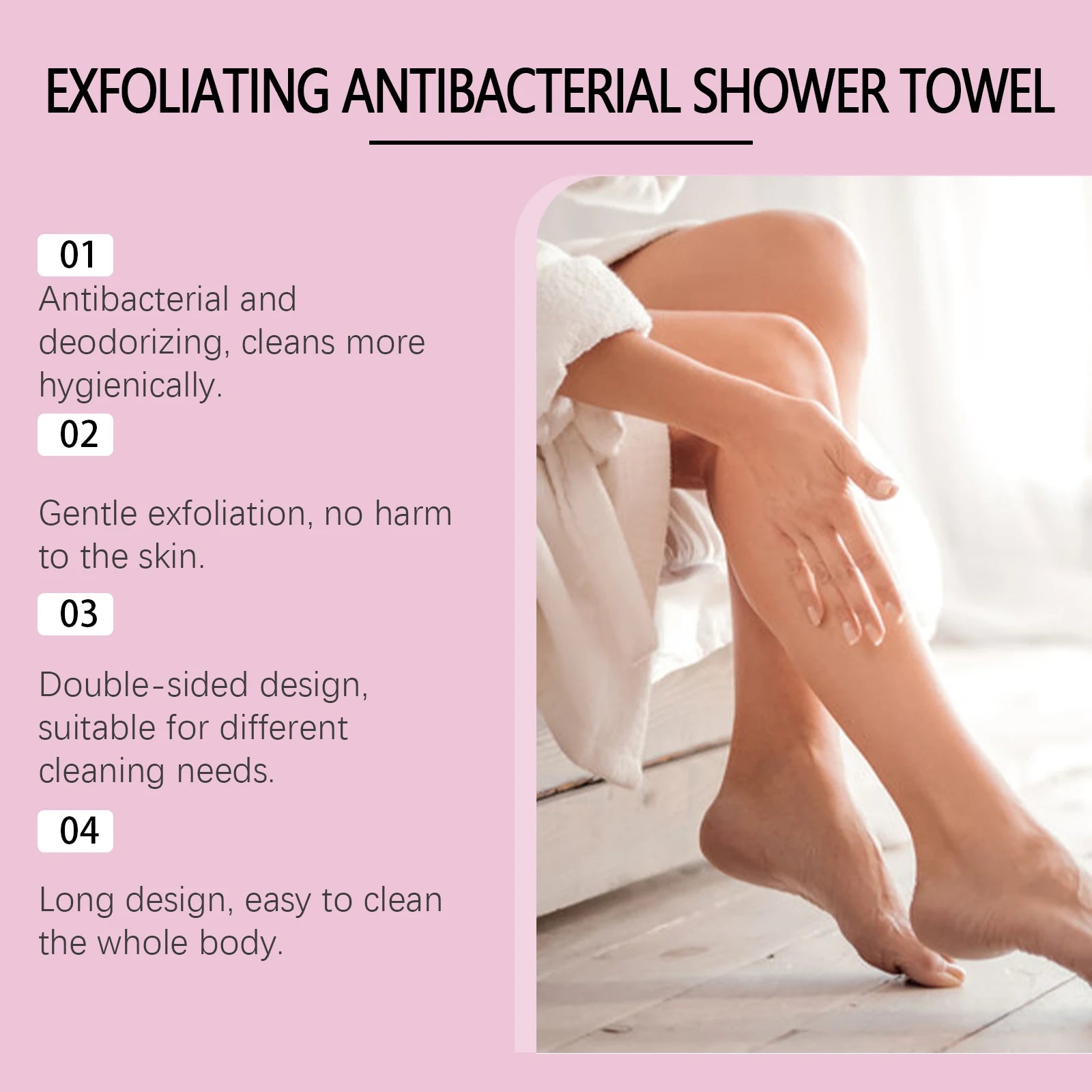 Back Scrub Washcloth For Body Exfoliating Shower Towel Cleansing Skin Polishing Cloth Oil Control Dirt Removal Bath Accessories