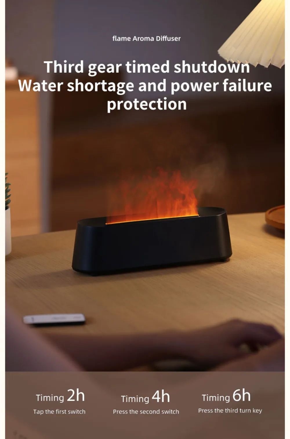 Essential Oil Aroma Diffuser Multicolor Flame Humidifier Timing Protect Colorful Ambient Light Home Air Humidifier Aroma Machine