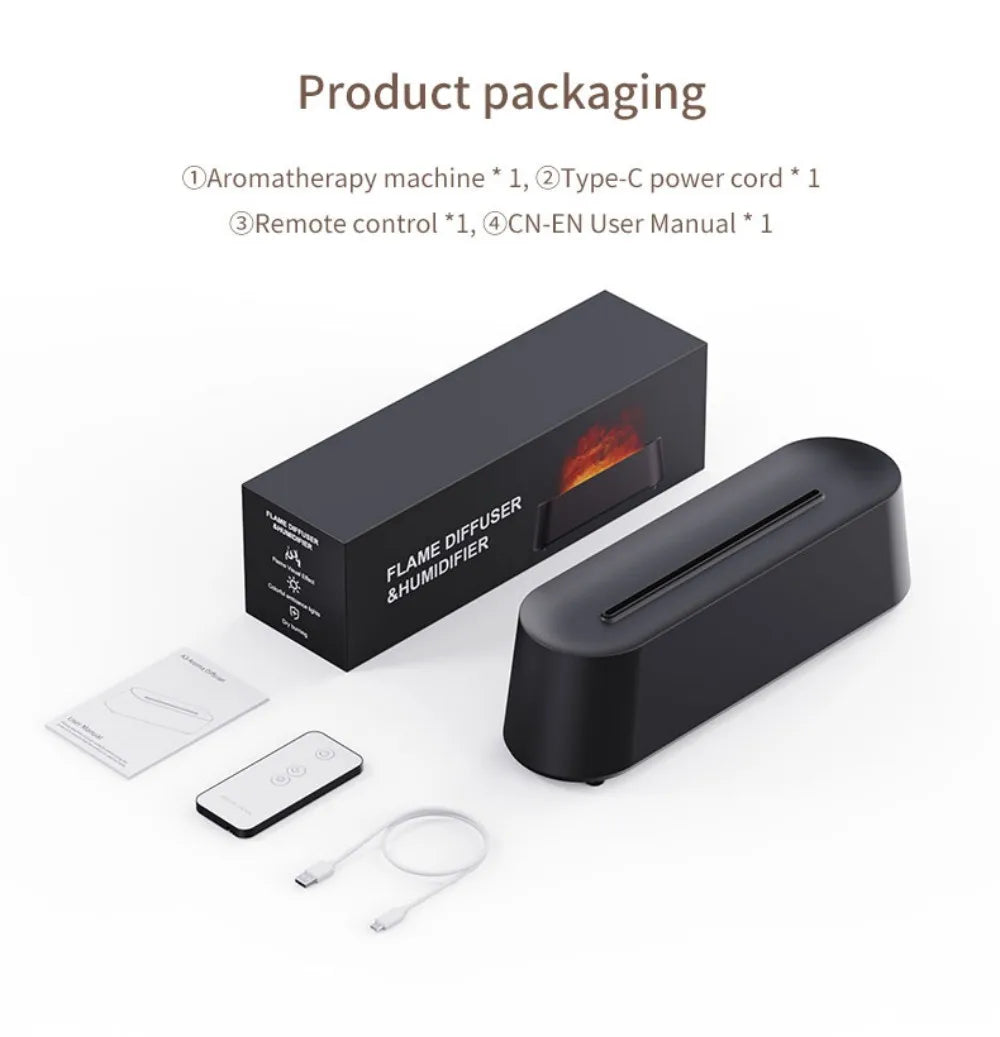 Essential Oil Aroma Diffuser Multicolor Flame Humidifier Timing Protect Colorful Ambient Light Home Air Humidifier Aroma Machine