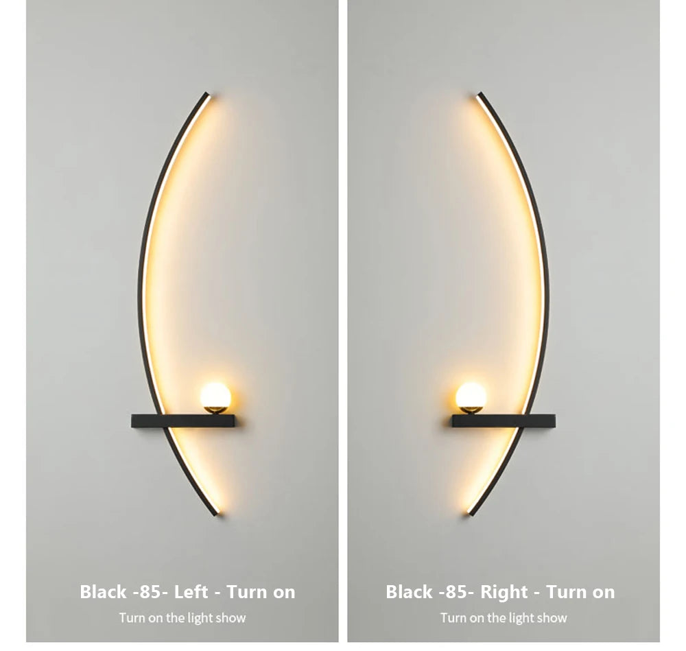 Minimalist LED Wall Lamp Modern Stripes Wall Sconce For Bedroom Bedside Living Room Study Stairs Home Decor Indoor Fixture