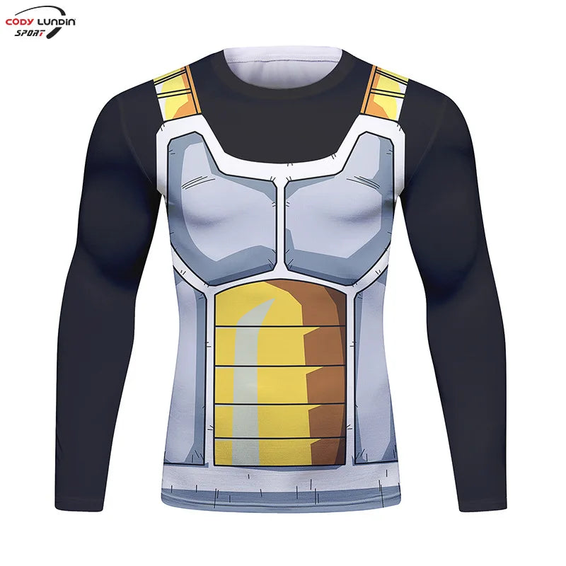 Gym Compression Shirt Men Anime GOKU Cosplay Costume T-Shirt Quick Dry  Long Sleeve Fitness Bodybuilding Workout Sport Shirts